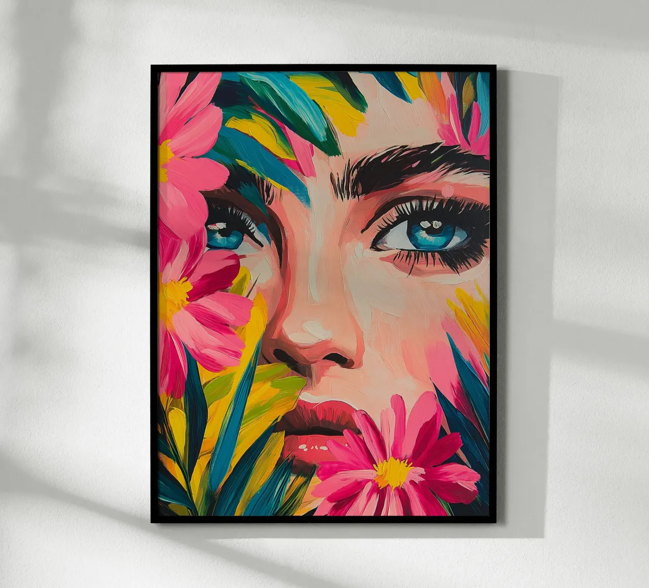Portret bloemen levendig poster van Flora & Horizon