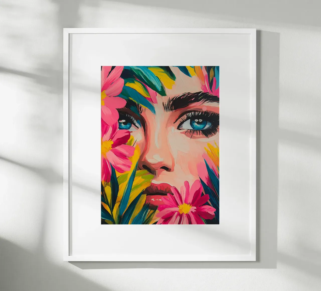 Portret bloemen levendig poster van Flora & Horizon