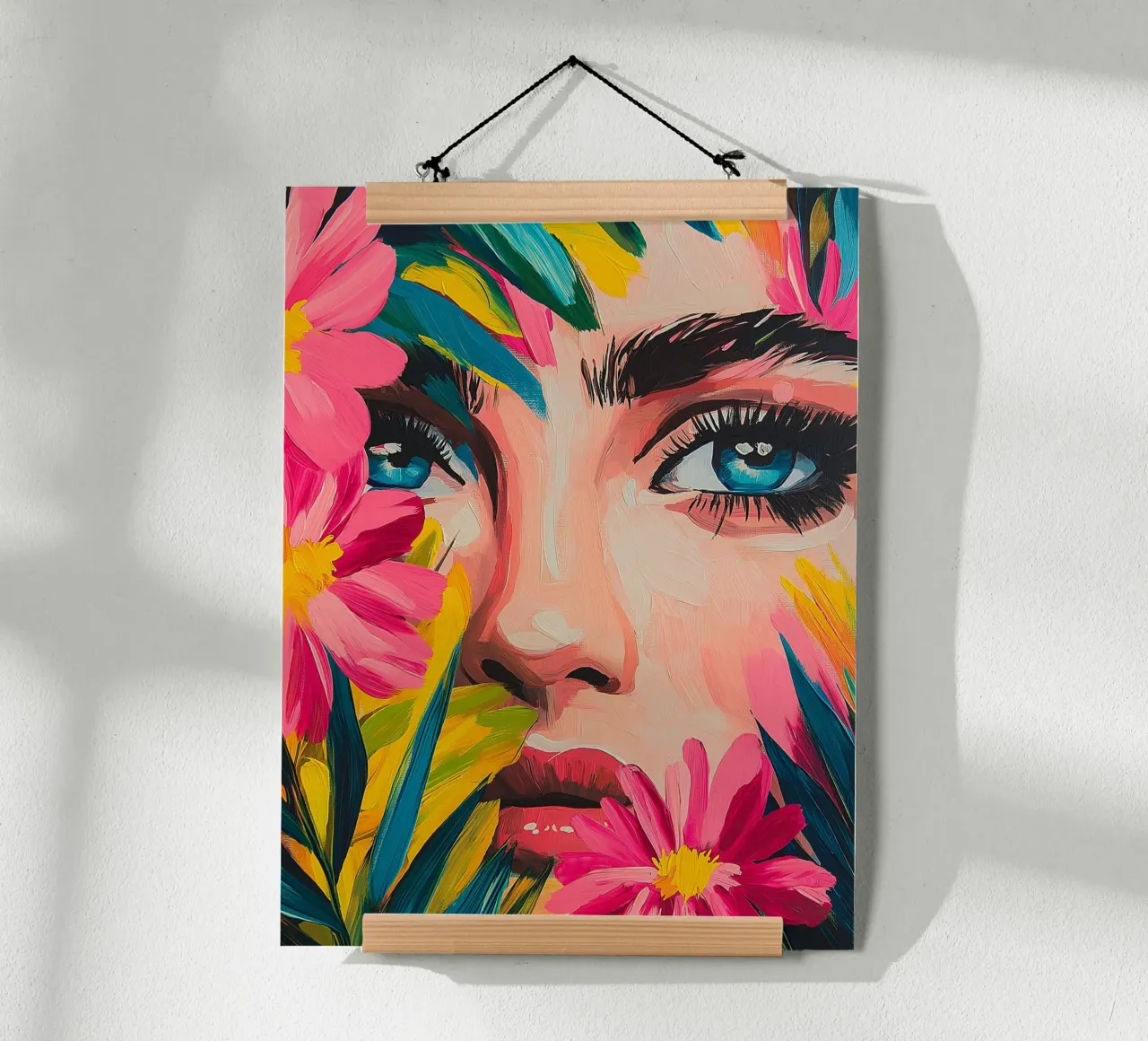 Portret bloemen levendig poster van Flora & Horizon