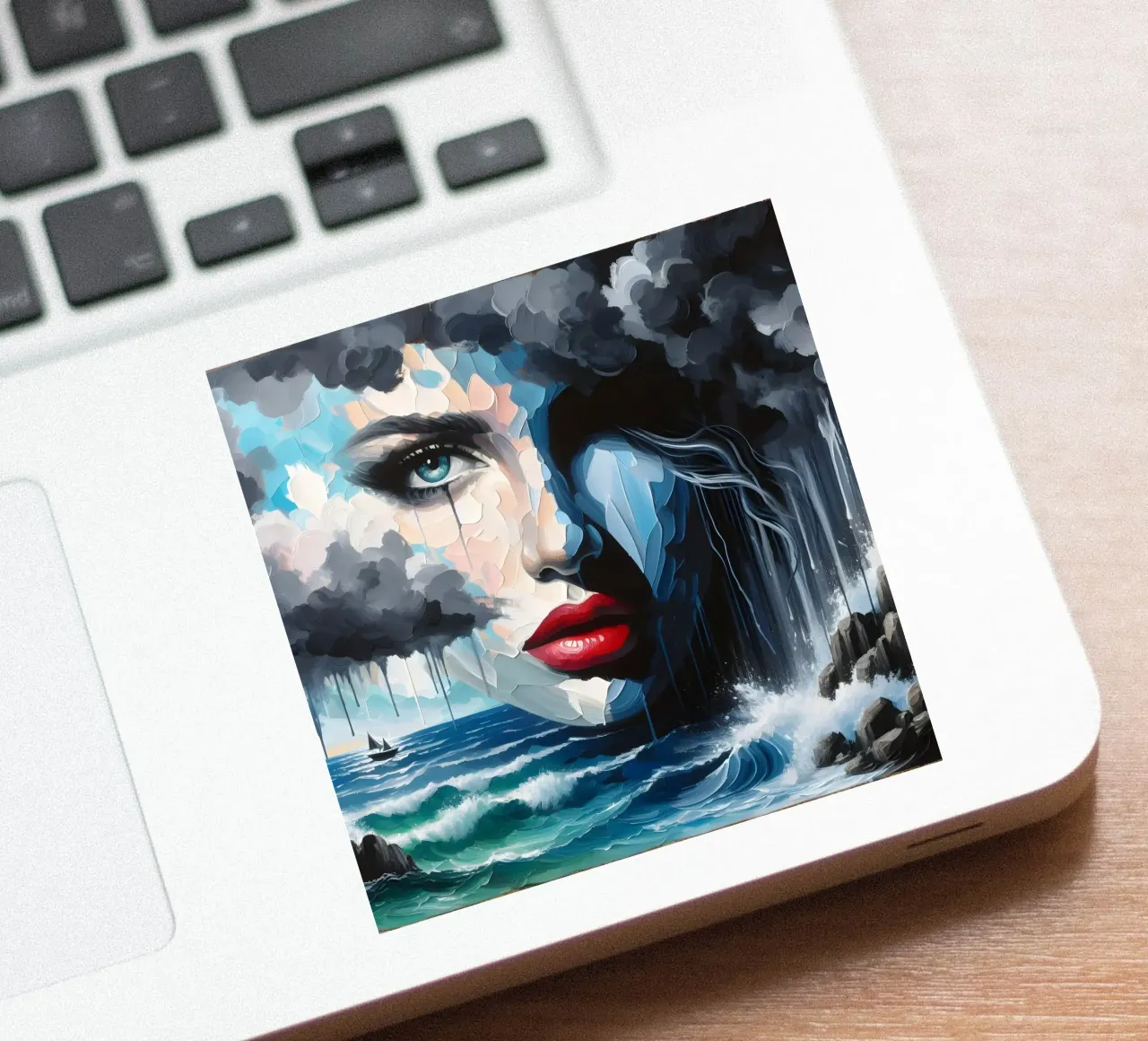 STORMACHTIG ZEEGEZICHT sticker van ARTOMATIC