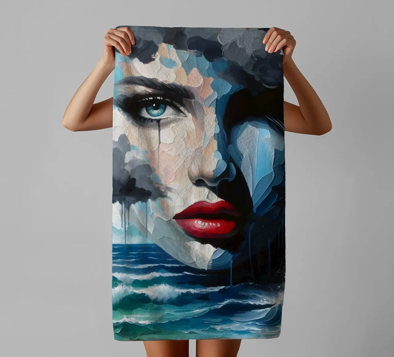 PAESAGGIO MARINO IN TEMPESTA asciugamano da bagno da ARTOMATIC