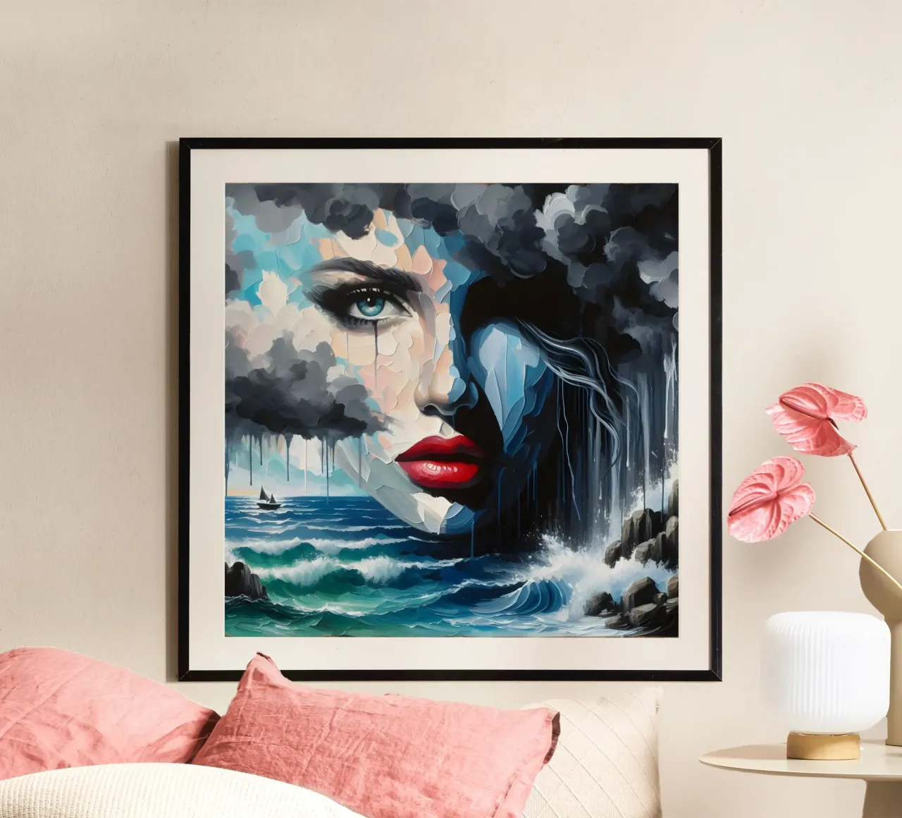 PAESAGGIO MARINO IN TEMPESTA carta hahnemühle da ARTOMATIC