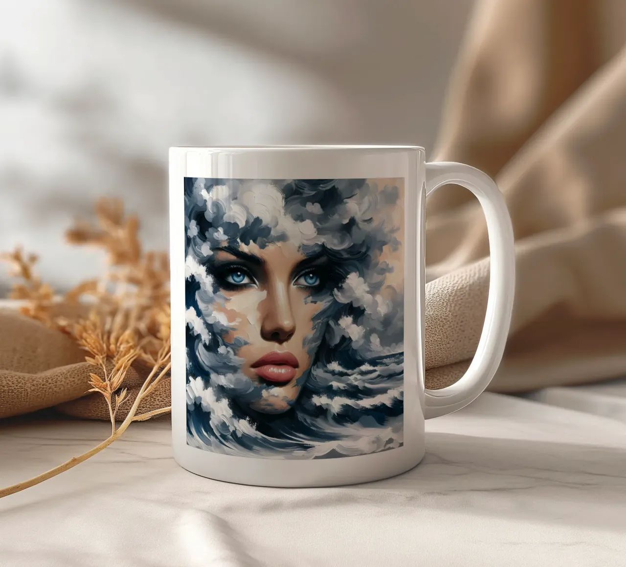 Waves Of Emotion ceramic mug by ARTOMATIC