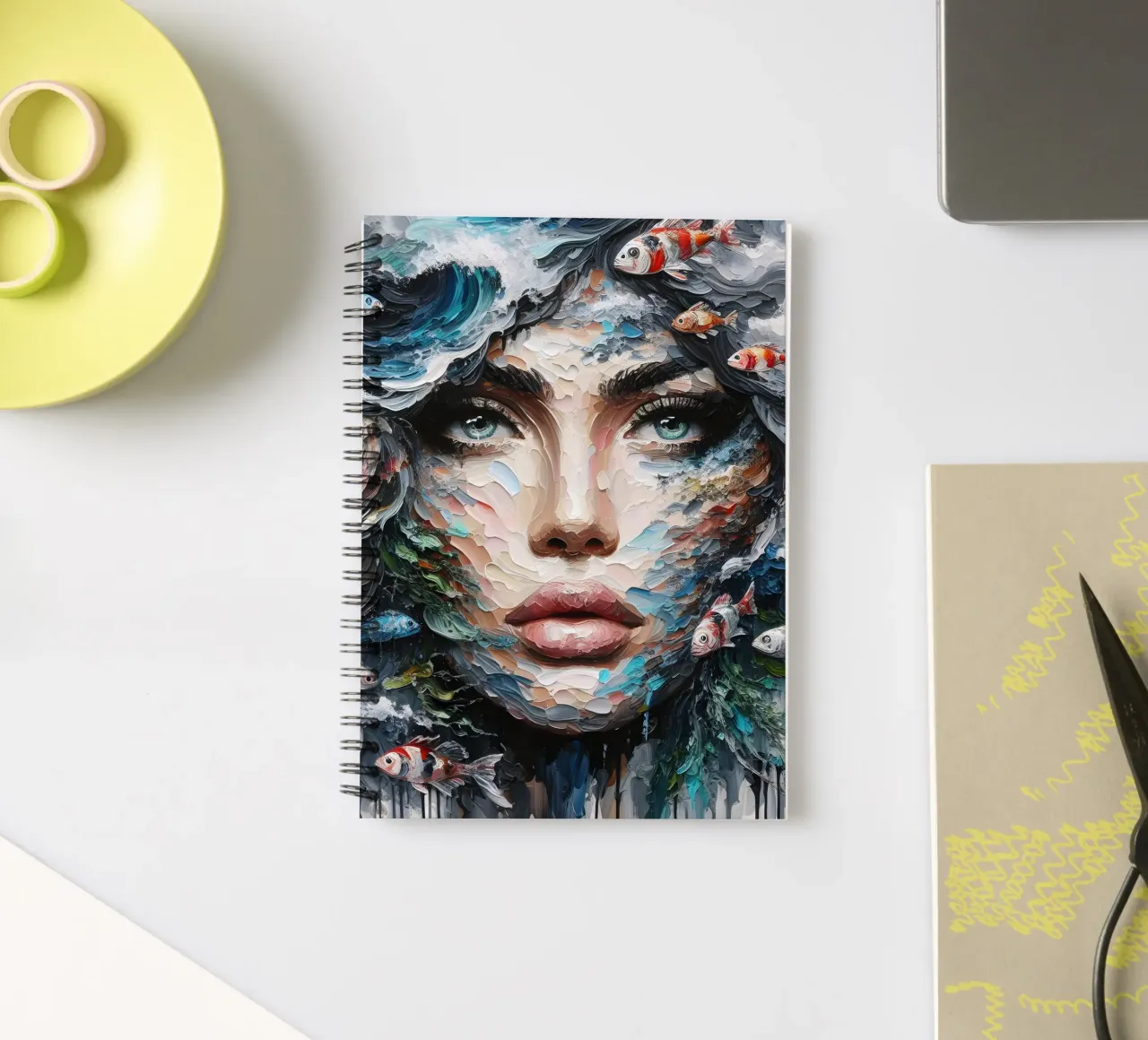 GONE FISHING PAINTING spiral notebook by ARTOMATIC