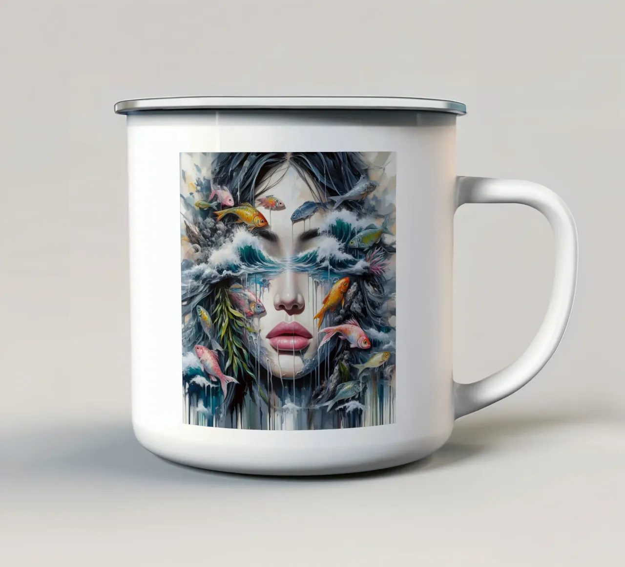 A caccia di complimenti tazza in smalto da ARTOMATIC