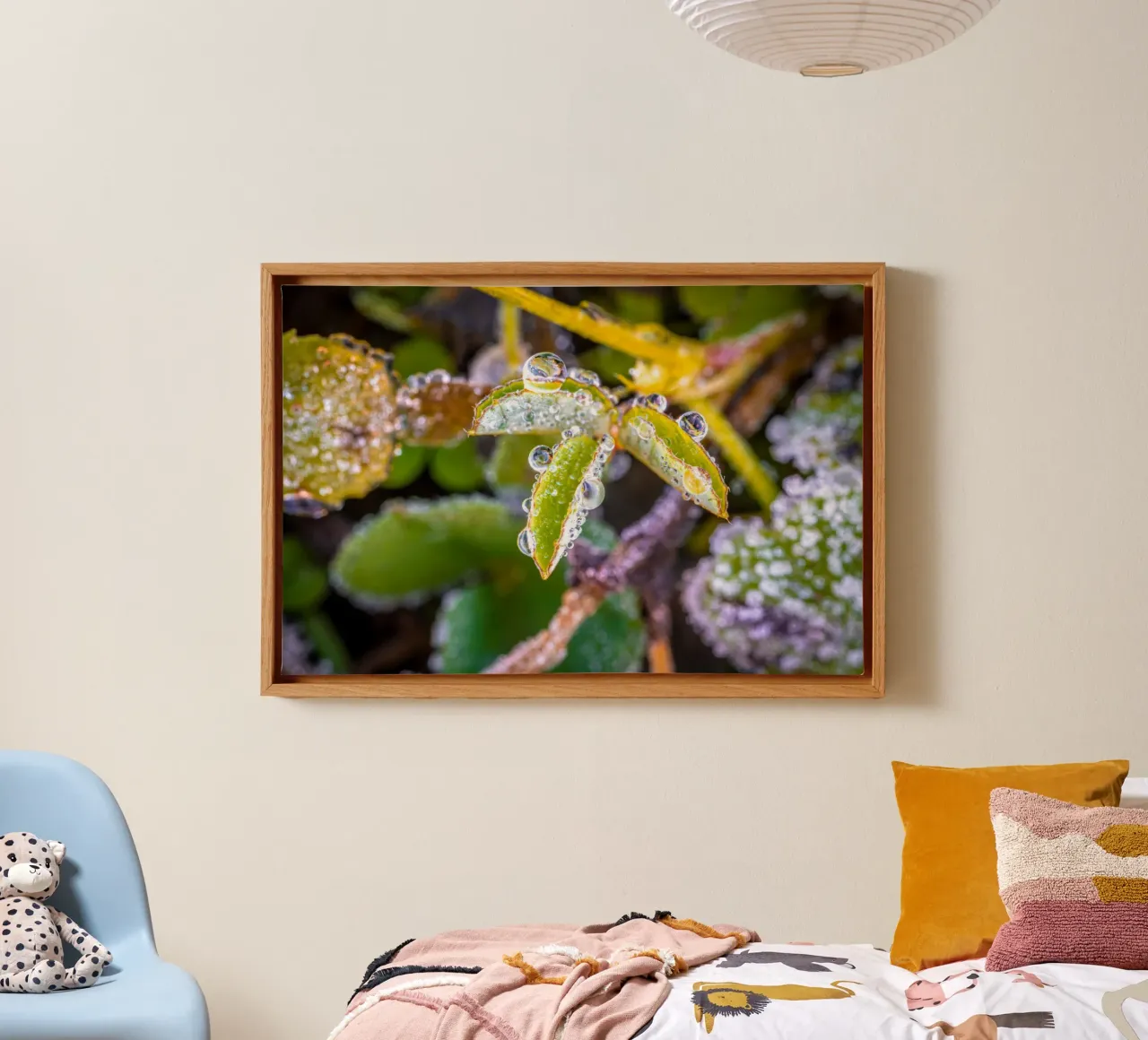 Waterdruppels op shamrocks canvas met Baklijst van Marcus Beckert | Fotografie