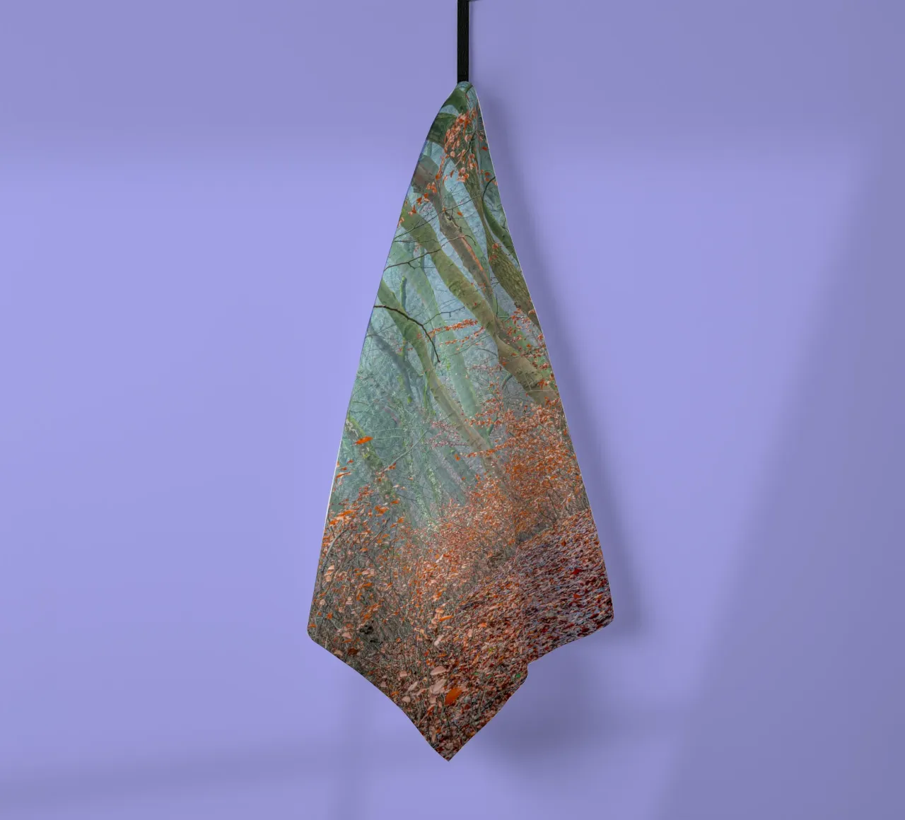 Brouillard dans la forêt en automne torchon de Marcus Beckert | Fotografie