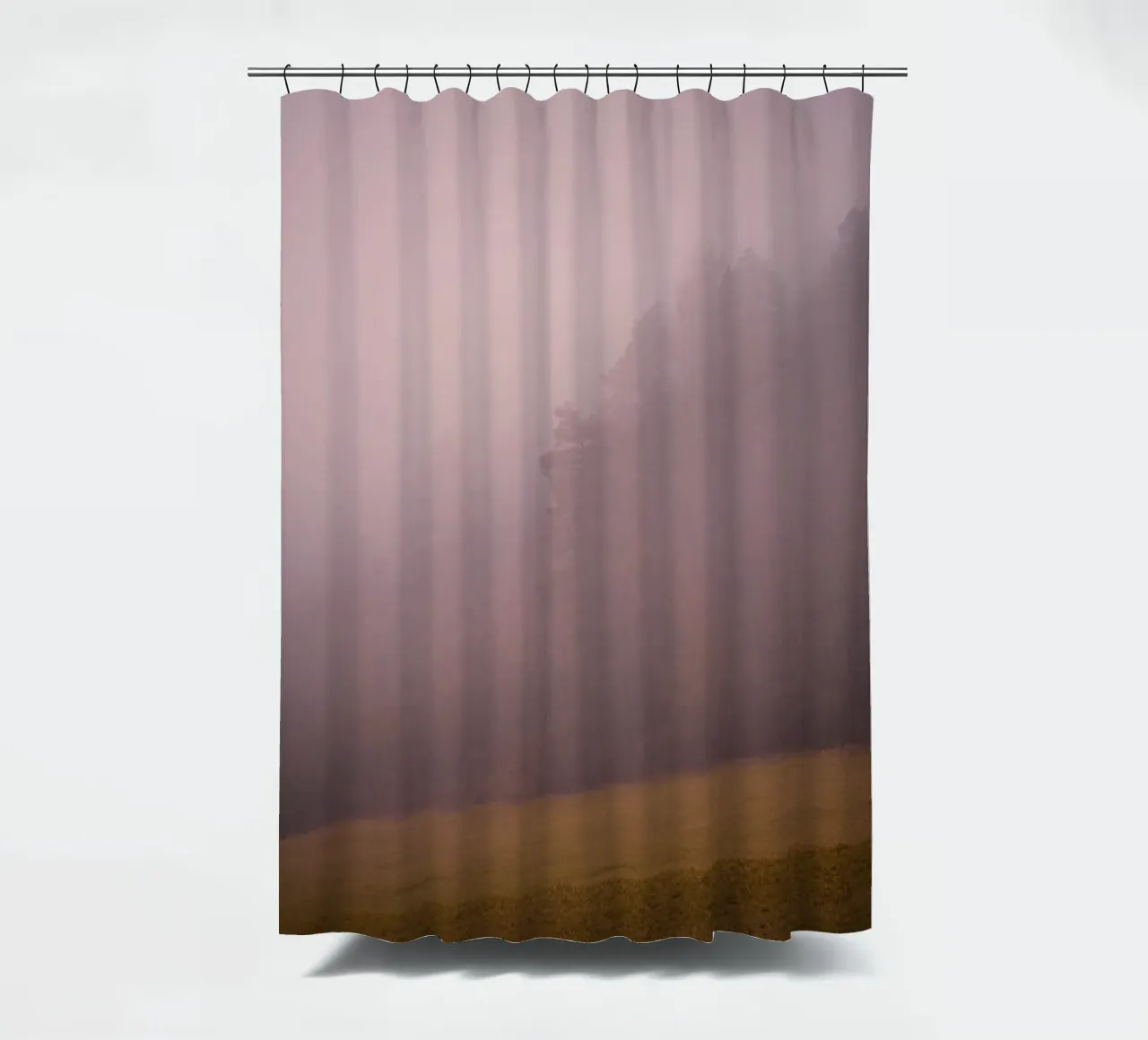 Fog in the forest and meadow shower curtain by Marcus Beckert | Fotografie