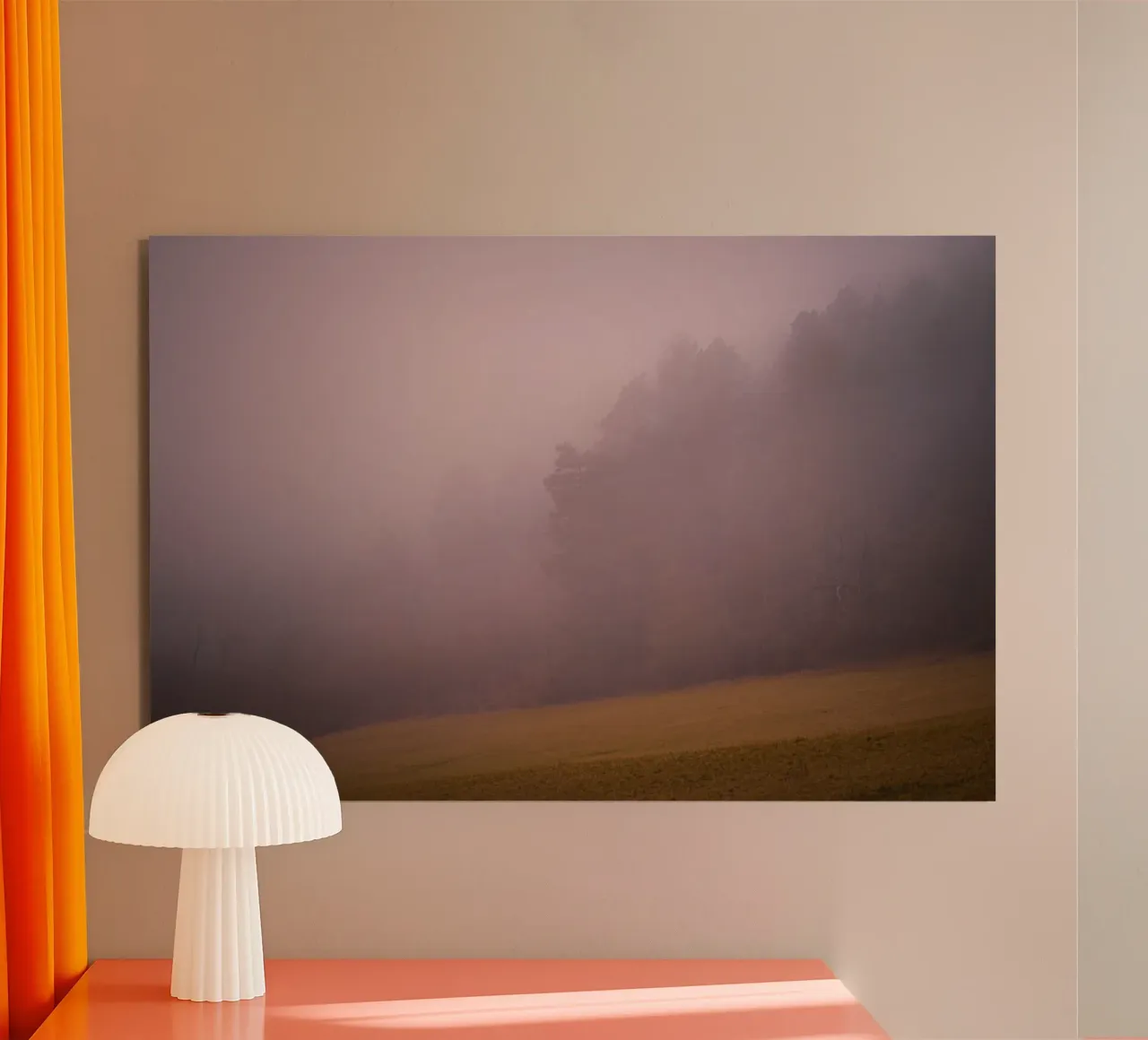 Nebbia nella foresta e nel prato alluminio dibond da Marcus Beckert | Fotografie