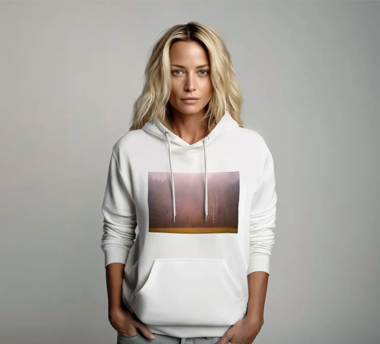 Nebbia in una foresta in autunno felpa con cappuccio da Marcus Beckert | Fotografie