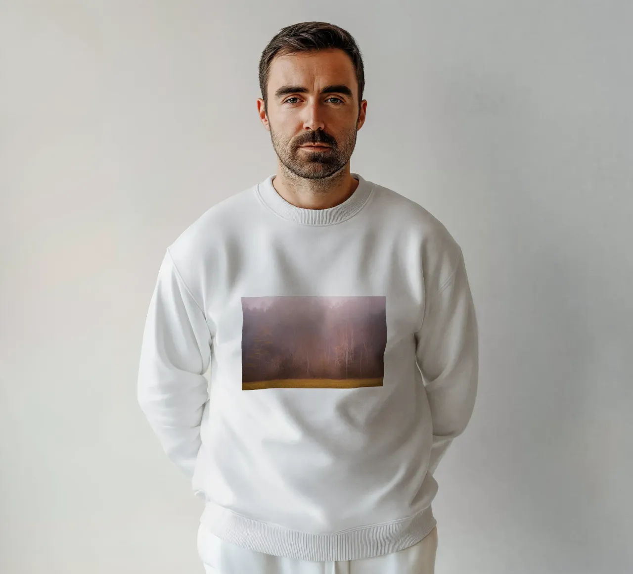 Nebel in einem Wald im Herbst Sweatshirt von Marcus Beckert | Fotografie