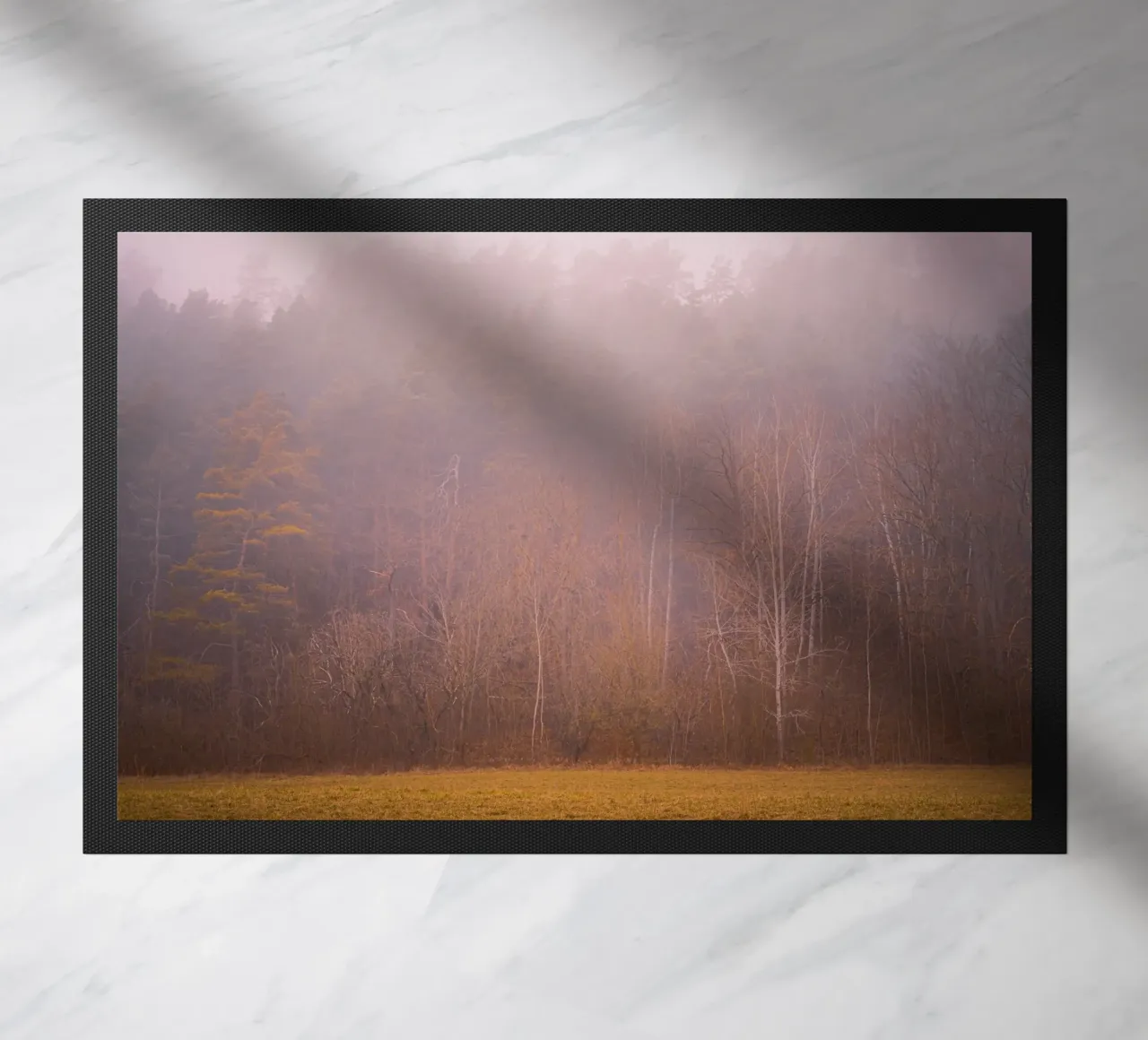 Nebbia in una foresta in autunno zerbino da Marcus Beckert | Fotografie
