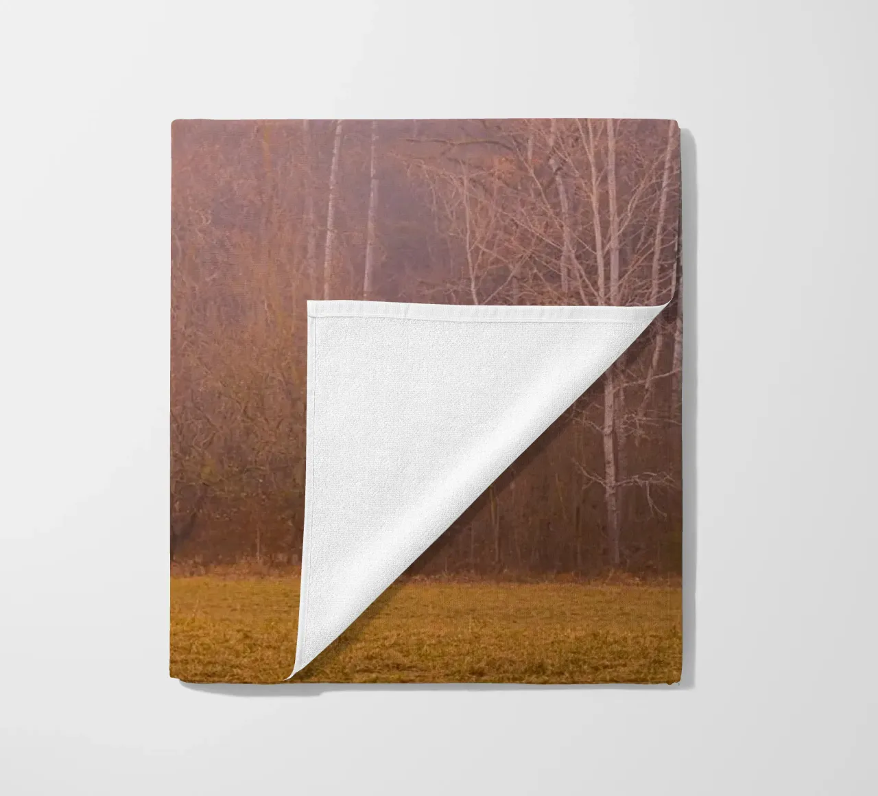 Nebbia in una foresta in autunno telo mare da Marcus Beckert | Fotografie