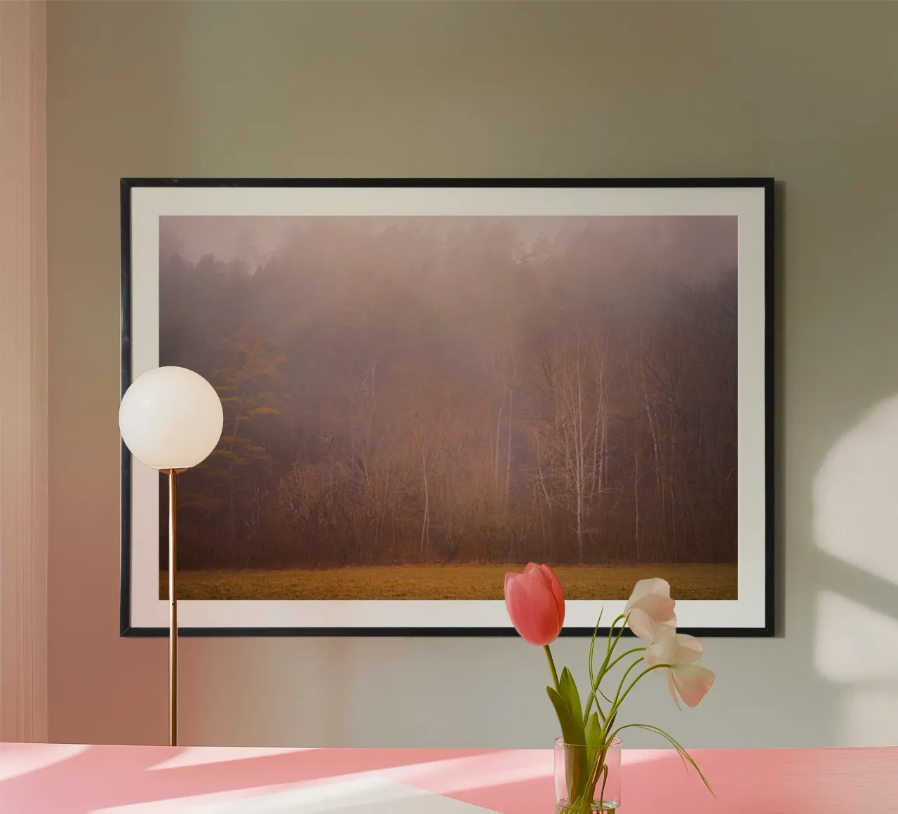 Nebbia in una foresta in autunno poster da Marcus Beckert | Fotografie