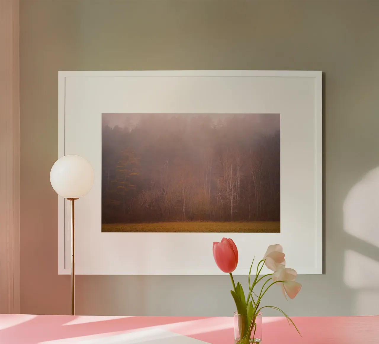 Nebbia in una foresta in autunno poster da Marcus Beckert | Fotografie