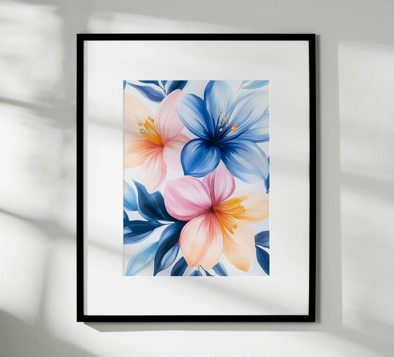 Vibranti fiori tropicali poster con telaio in plastica da Flora & Horizon