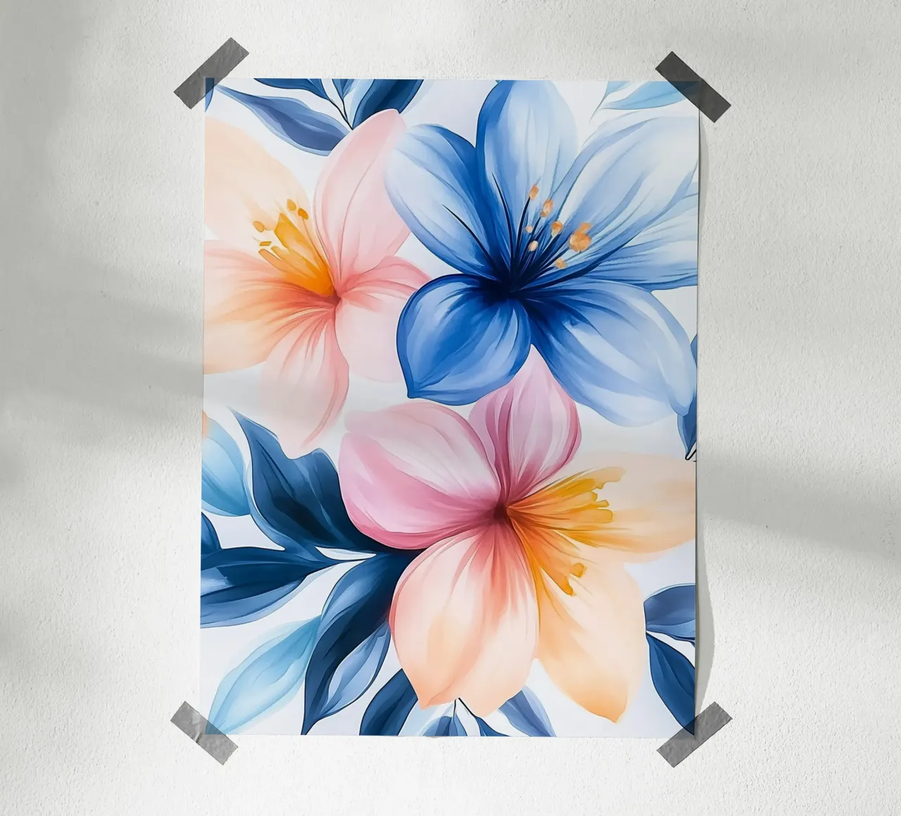 Vibranti fiori tropicali poster con telaio in plastica da Flora & Horizon