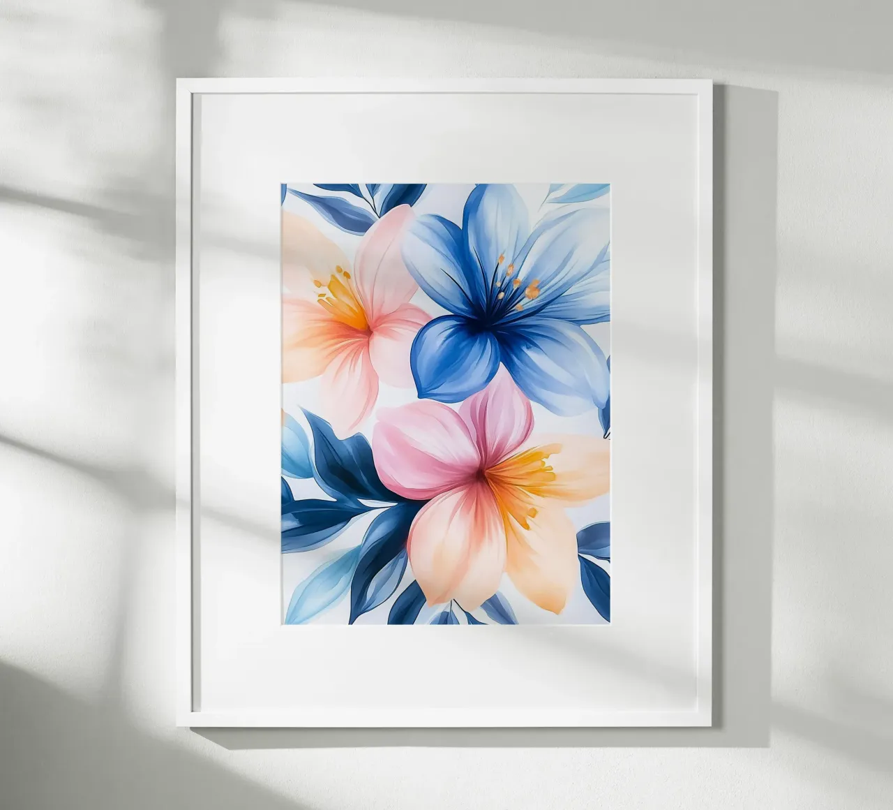 Vibranti fiori tropicali poster con telaio in plastica da Flora & Horizon