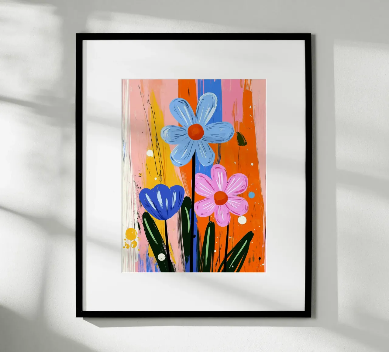 Fiori astratti poster con telaio in plastica da Flora & Horizon