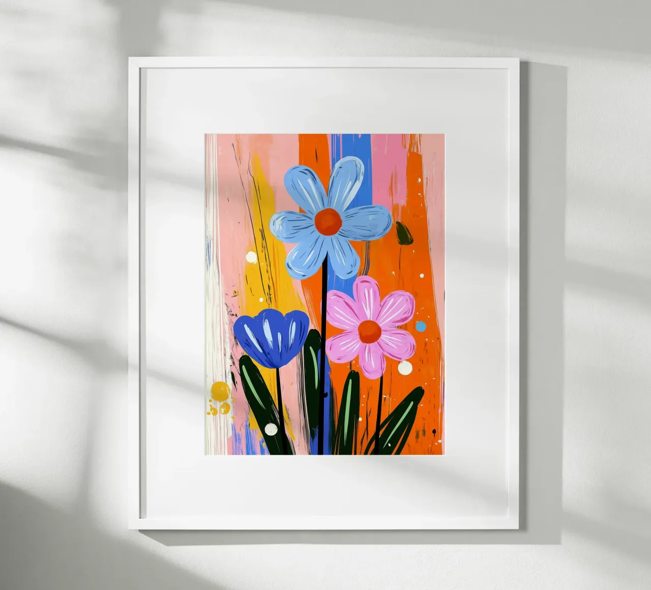 Fiori astratti poster con telaio in plastica da Flora & Horizon