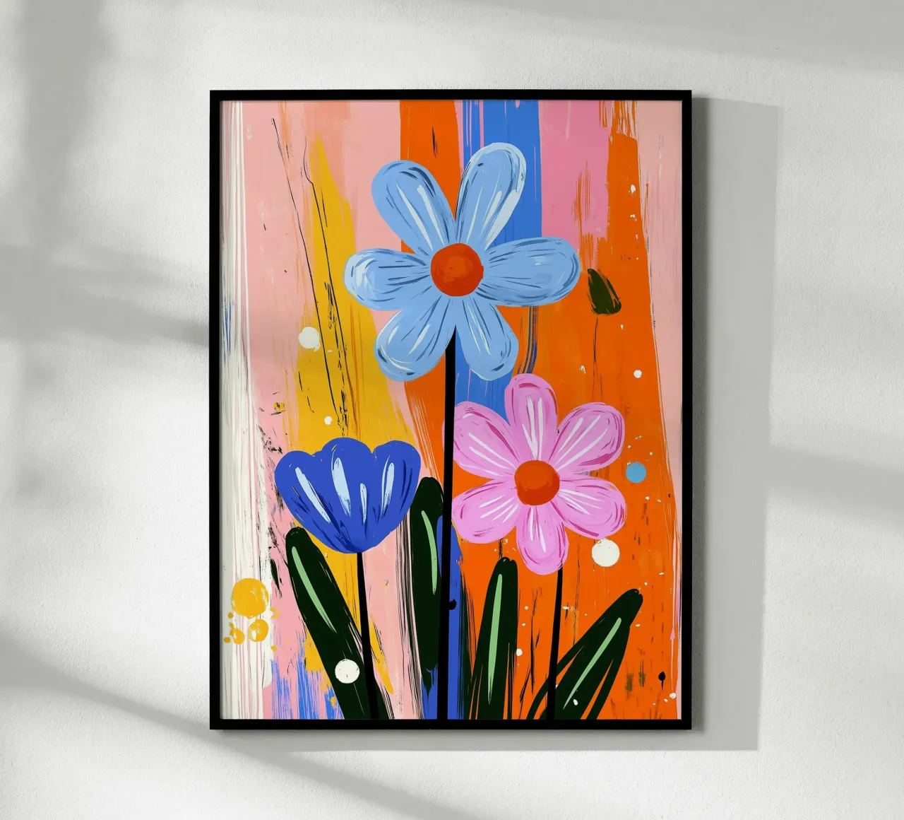 Fiori astratti poster con telaio in plastica da Flora & Horizon