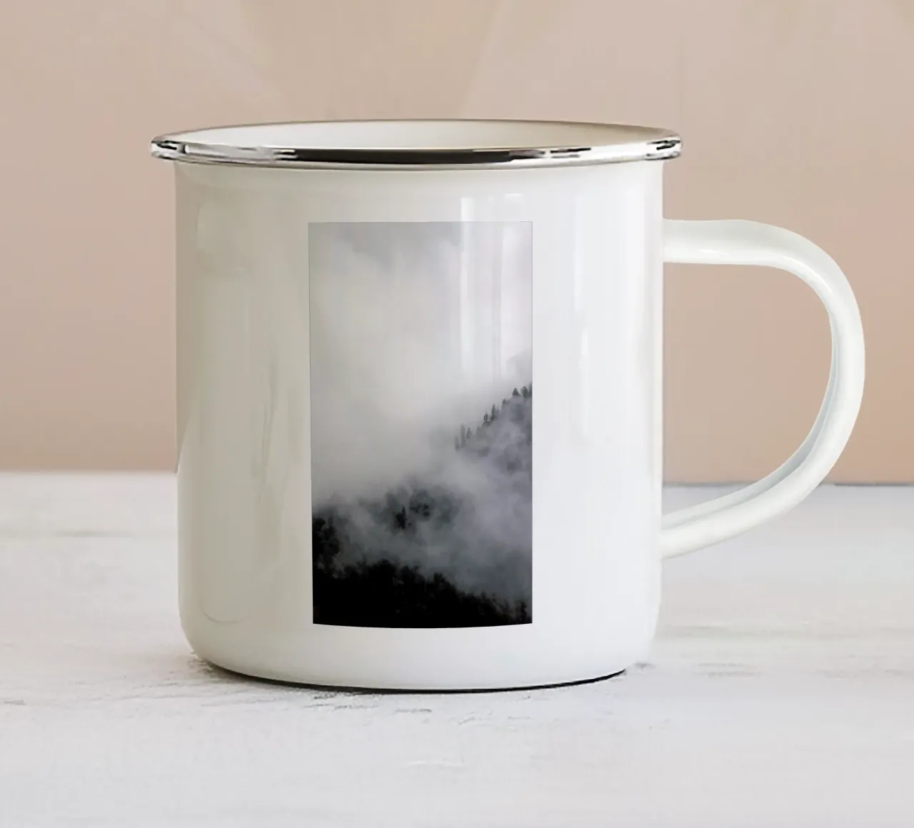 Above Clouds enamel mug by Studio Nahili