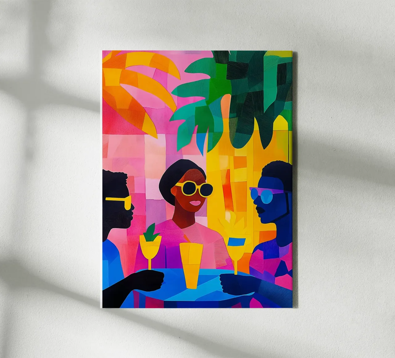 Bruisend zomers tafereel canvas met Baklijst van Flora & Horizon