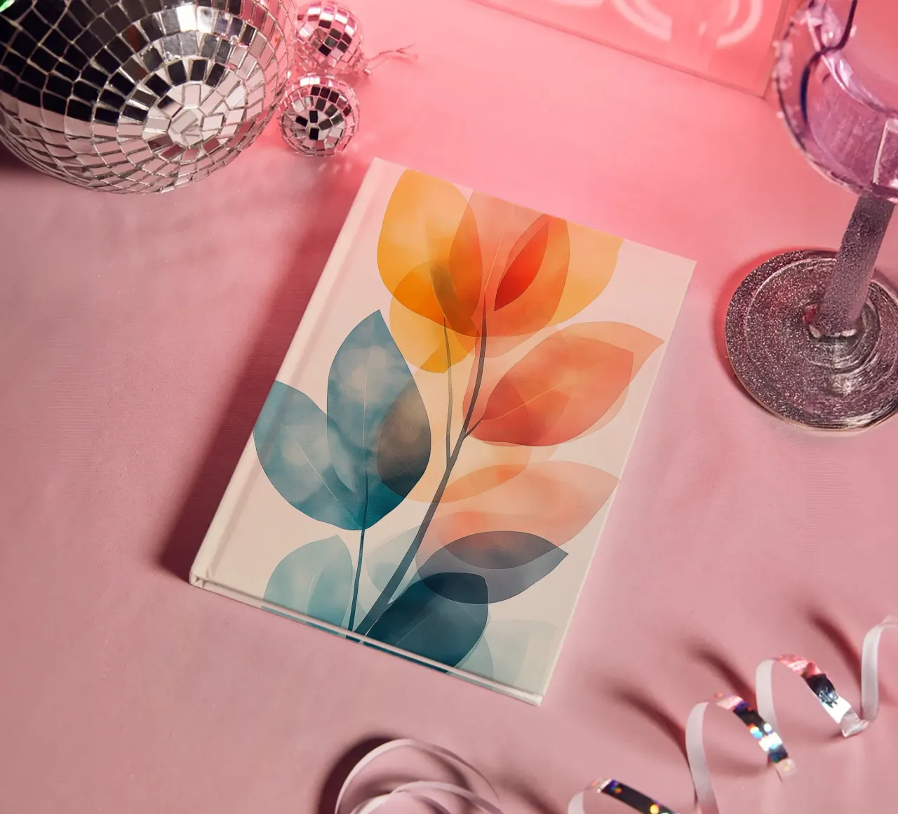 Abstract leaves notebook by Flora & Horizon