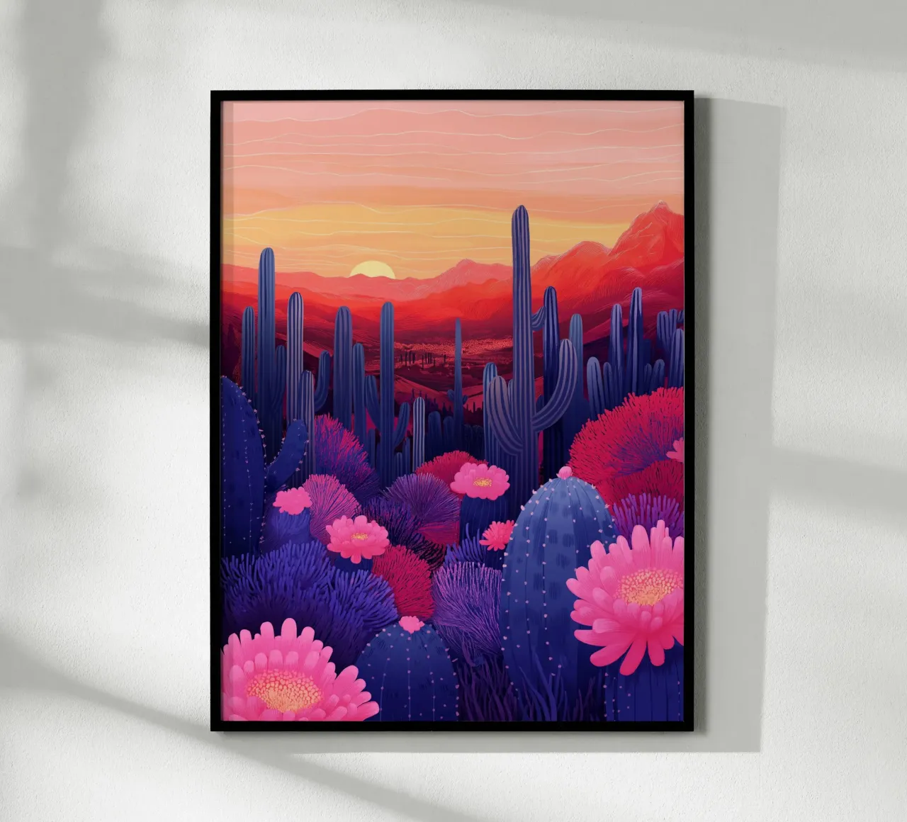 Paisaje desértico al atardecer poster de Flora & Horizon