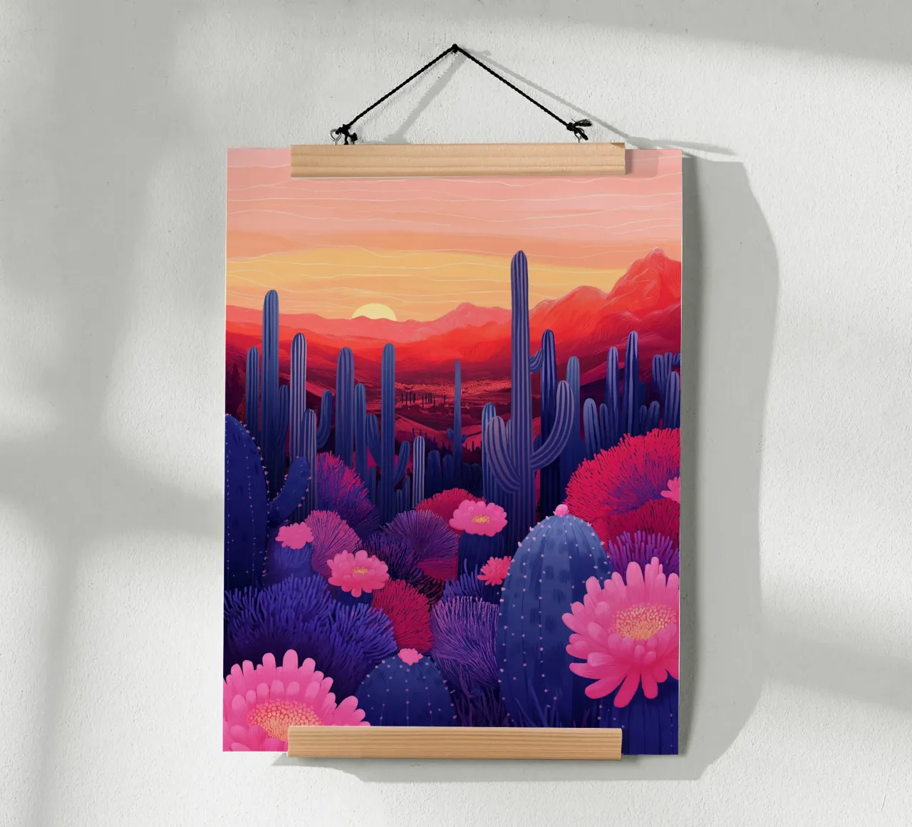 Paisaje desértico al atardecer poster de Flora & Horizon