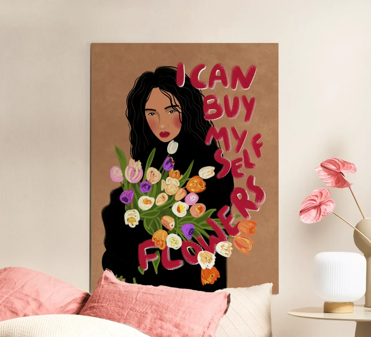 I can buy myself flowers poster van Illustration Raissa Oltmanns