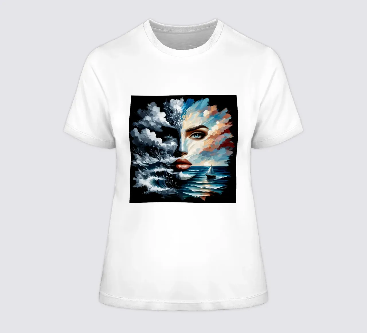 ON THE CREST OF A WAVE women's fitted t-shirt by ARTOMATIC