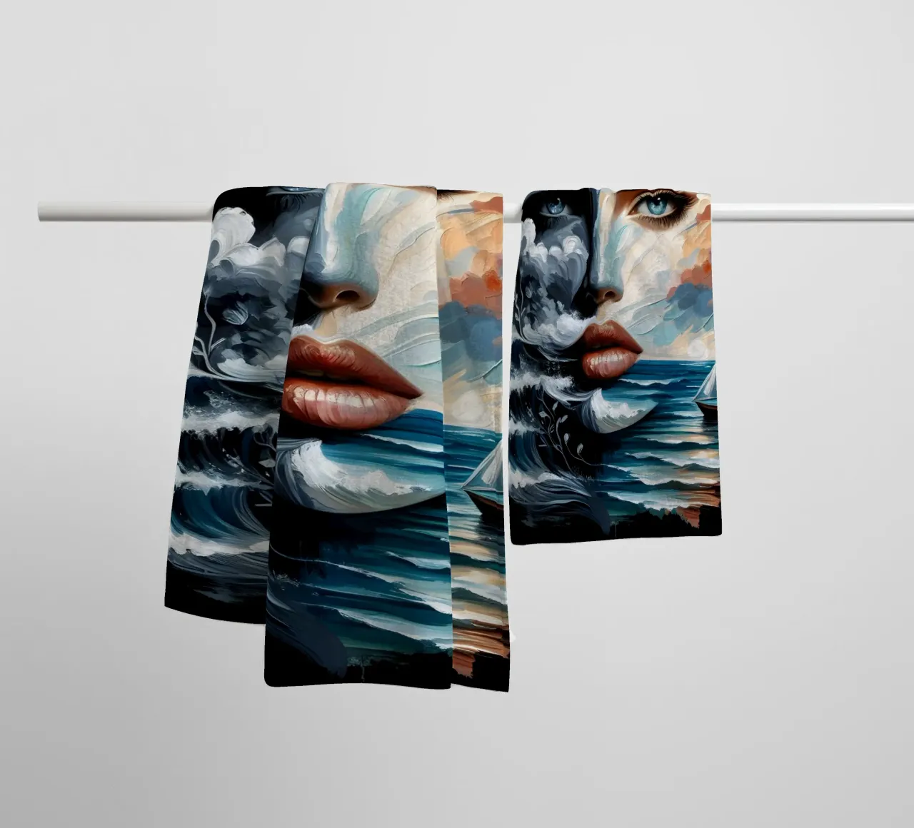 ON THE CREST OF A WAVE towel by ARTOMATIC