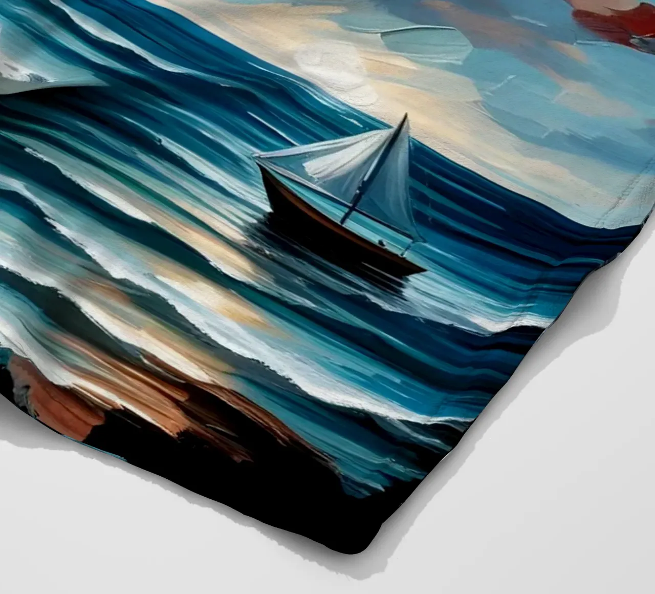 ON THE CREST OF A WAVE fleece blanket by ARTOMATIC