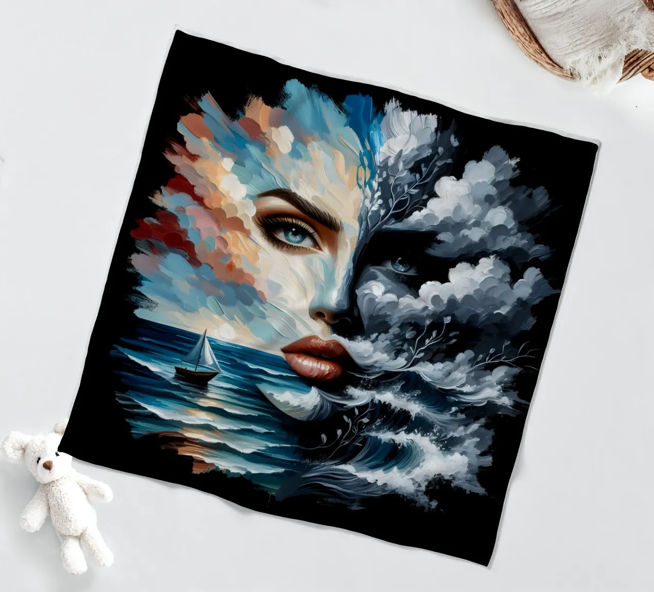 ON THE CREST OF A WAVE fleece blanket by ARTOMATIC