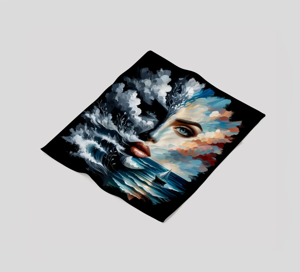 ON THE CREST OF A WAVE fleece blanket by ARTOMATIC