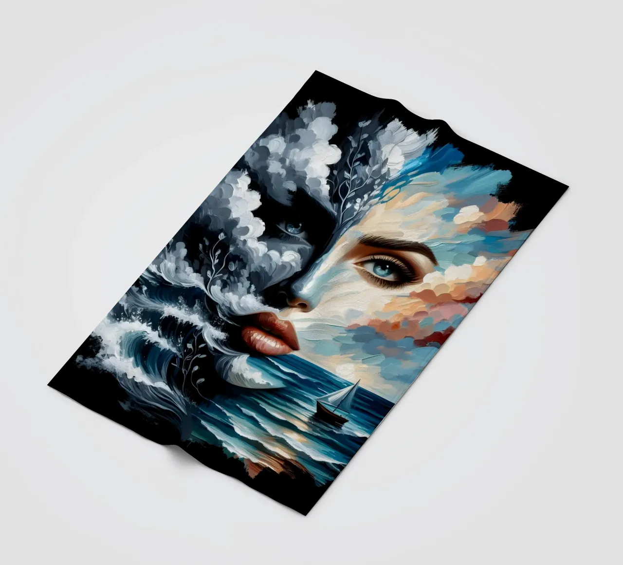 ON THE CREST OF A WAVE fleece blanket by ARTOMATIC