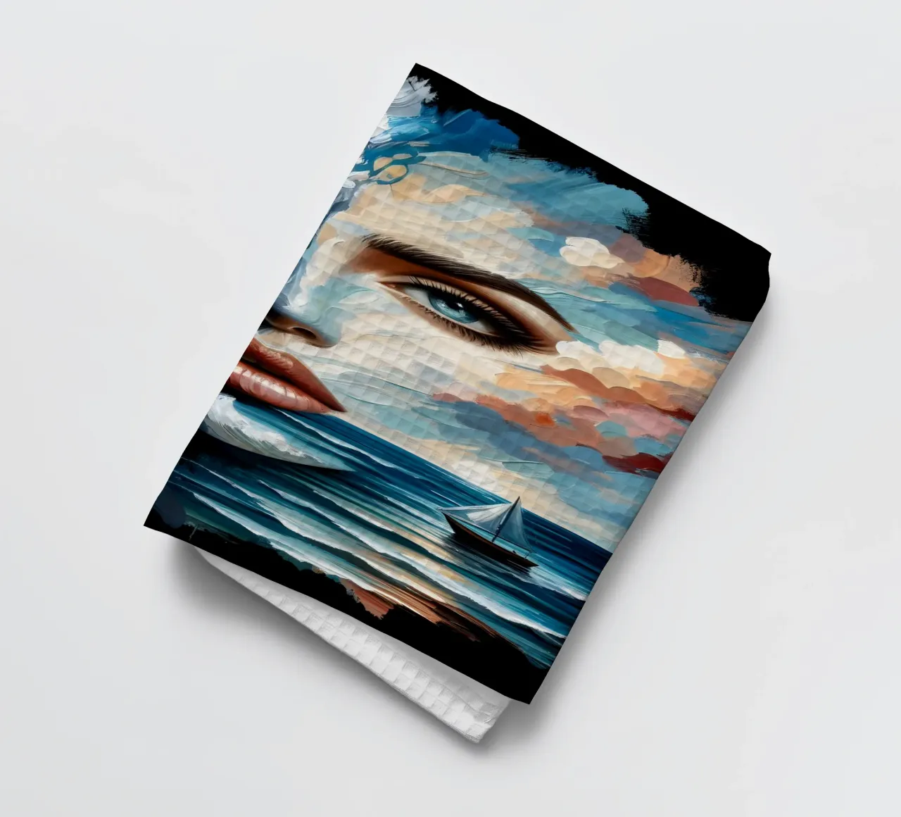 ON THE CREST OF A WAVE tea towel by ARTOMATIC