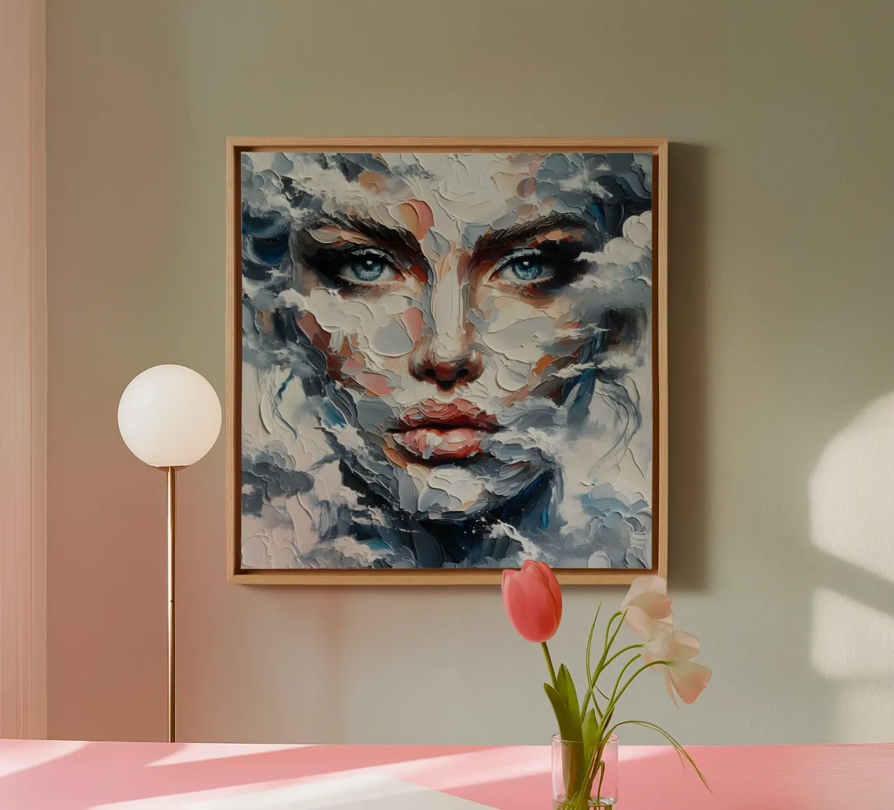 Cloud Your Judgment canvas with Floater frame by ARTOMATIC