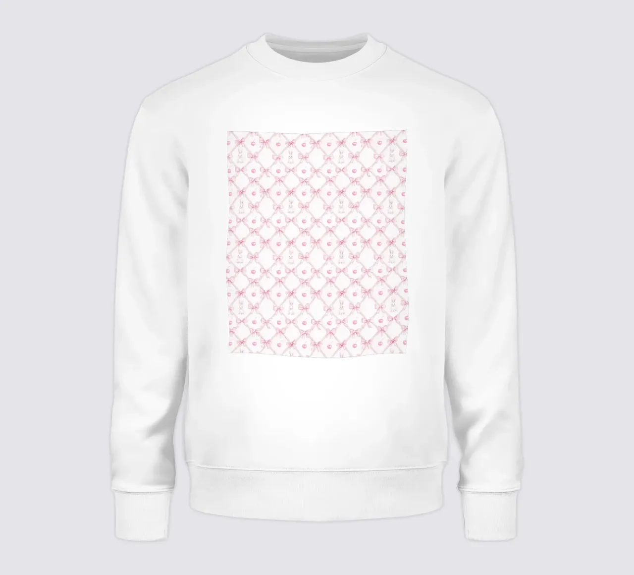 Coniglio Bianco Fiocchi Rosa Coniglio Pasquale Ciliegie Coquette Y2K felpa da Gentle Echoes Art