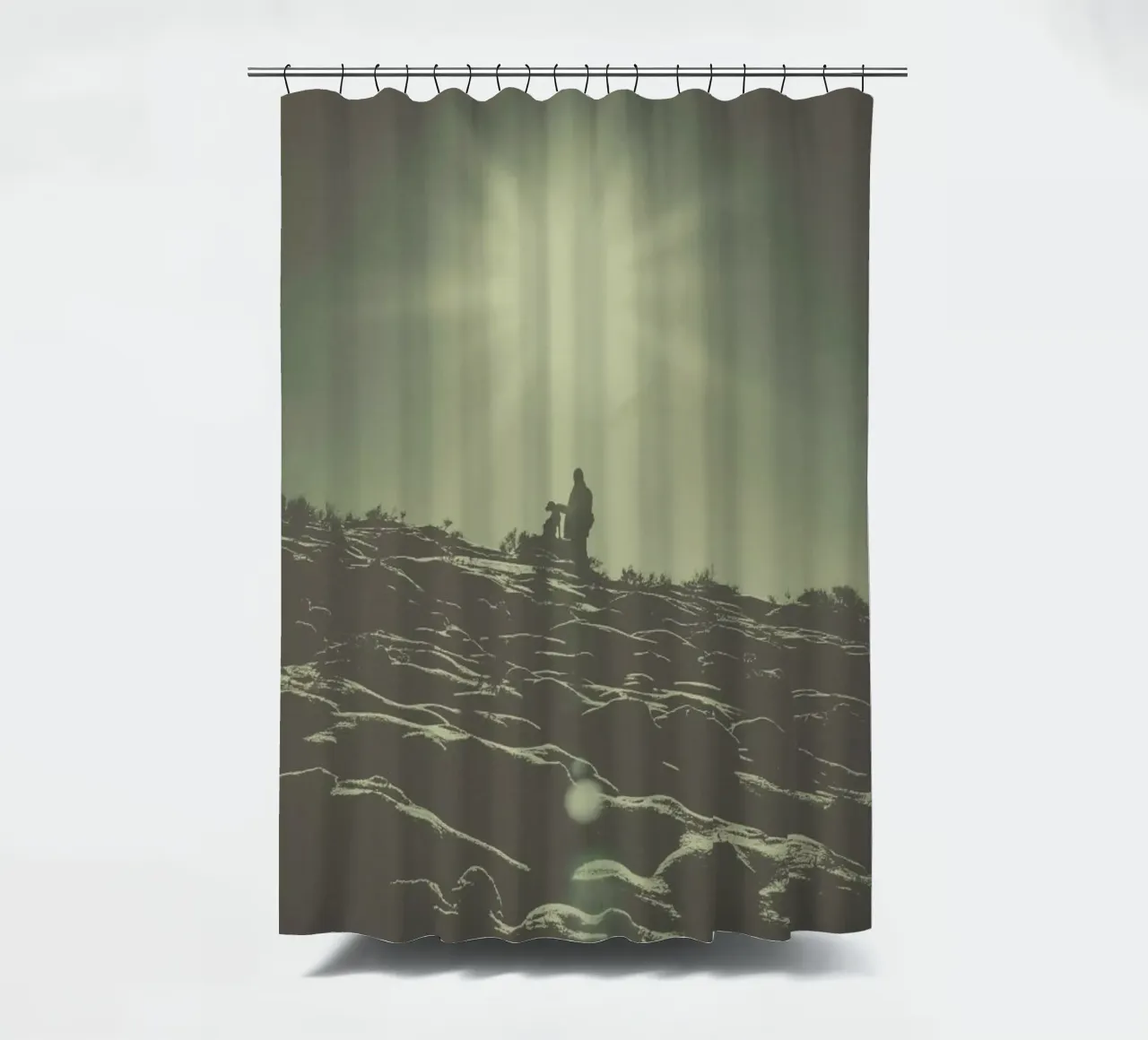 The Man and The Dog Duschvorhang von Pale Grain