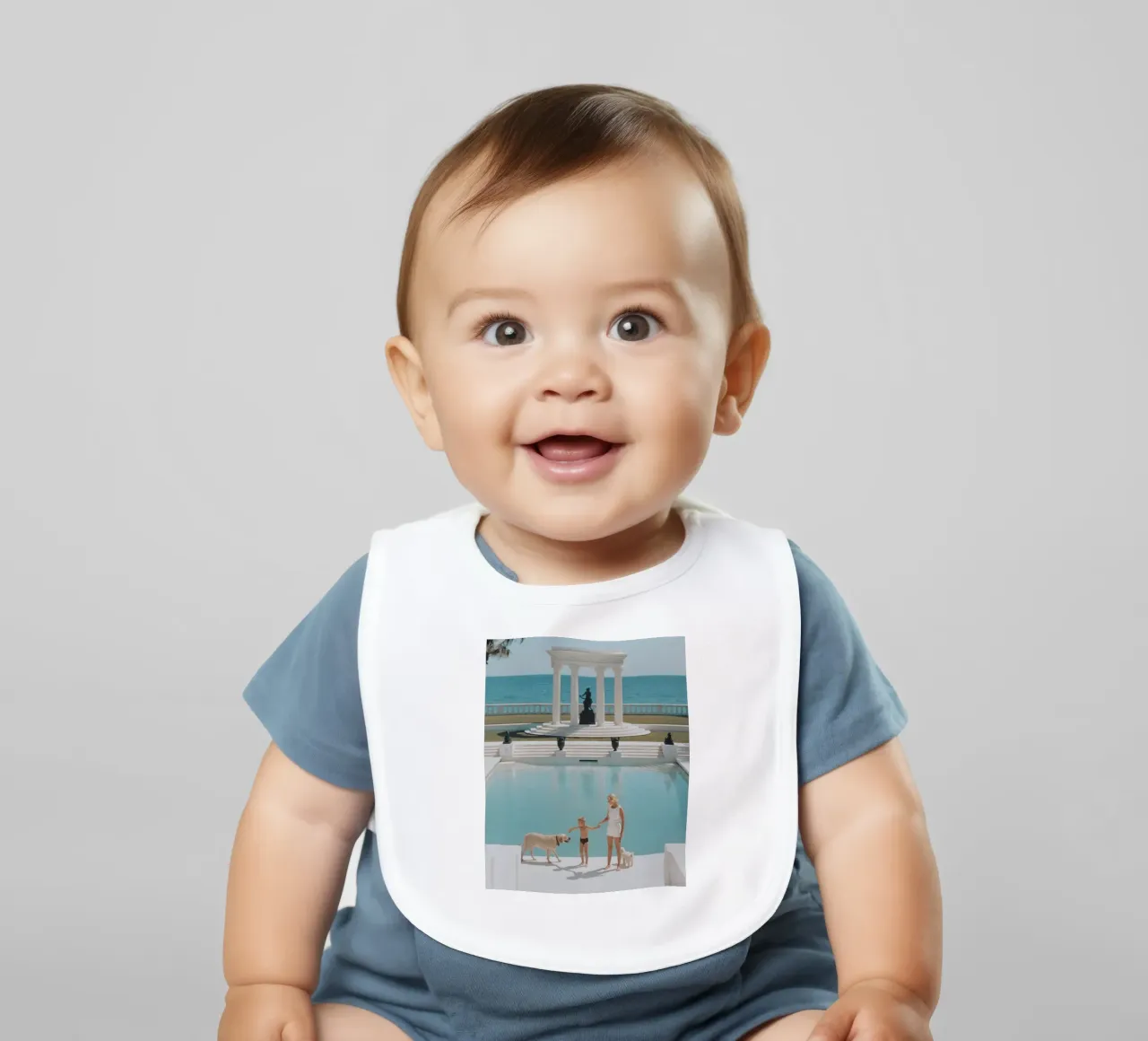 Poolside Retro Print, Slim Aarons Photograph, High Society baby bib by TheTravelClub