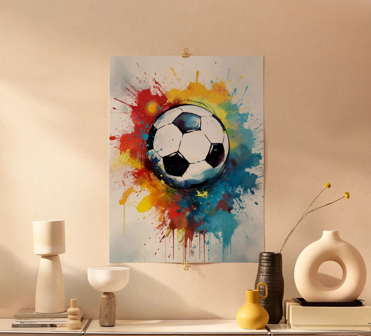 Football Ball Watercolor poster de Mateo