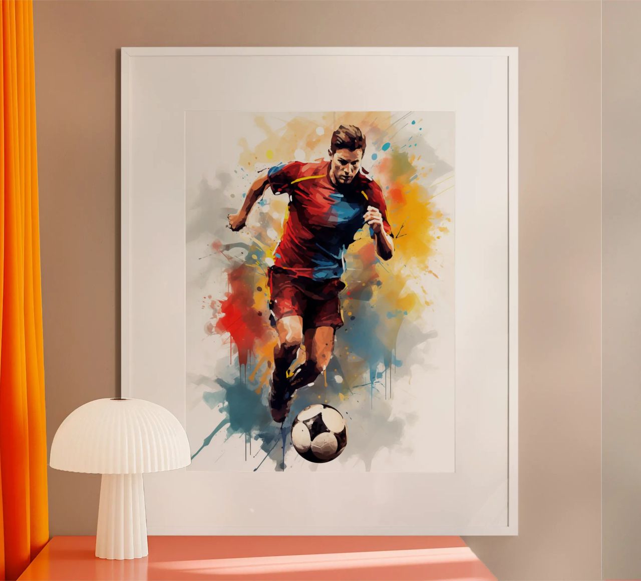 Football Watercolor 7 poster van Mateo