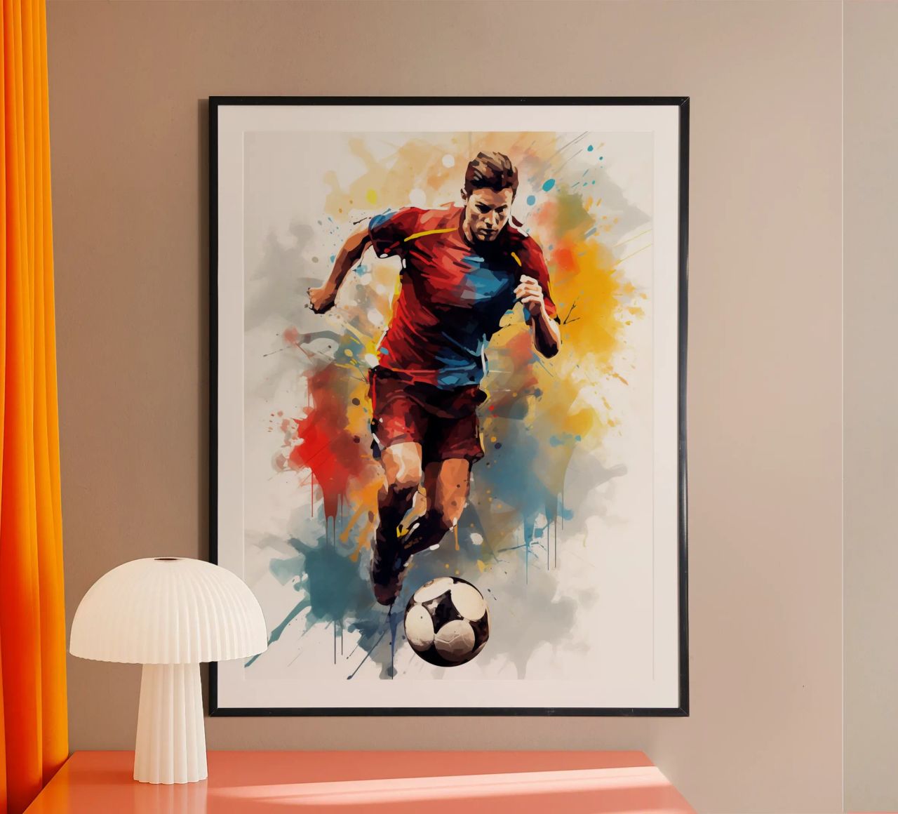 Football Watercolor 7 poster van Mateo