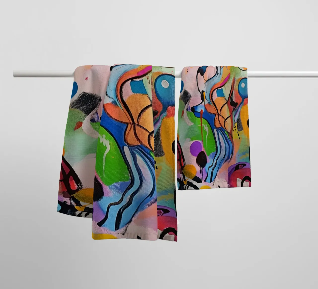 Macchie di colore vivace Pittura asciugamano da bagno da Carinaprint