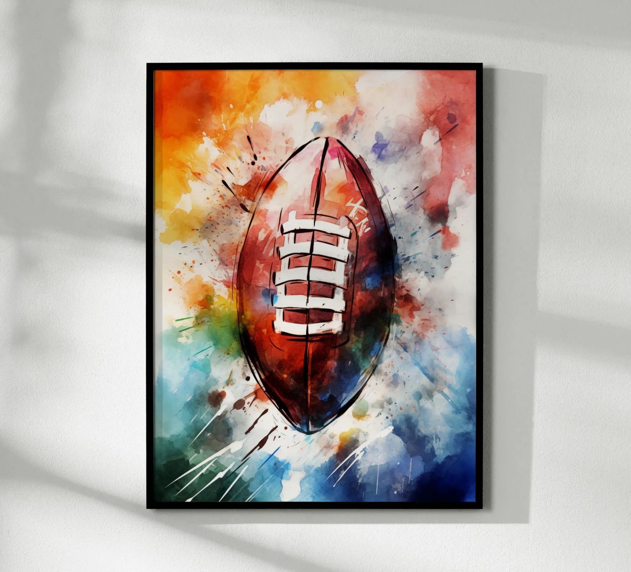 American Football Ball Watercolor poster de Mateo