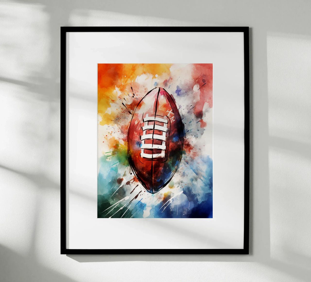 American Football Ball Watercolor poster de Mateo