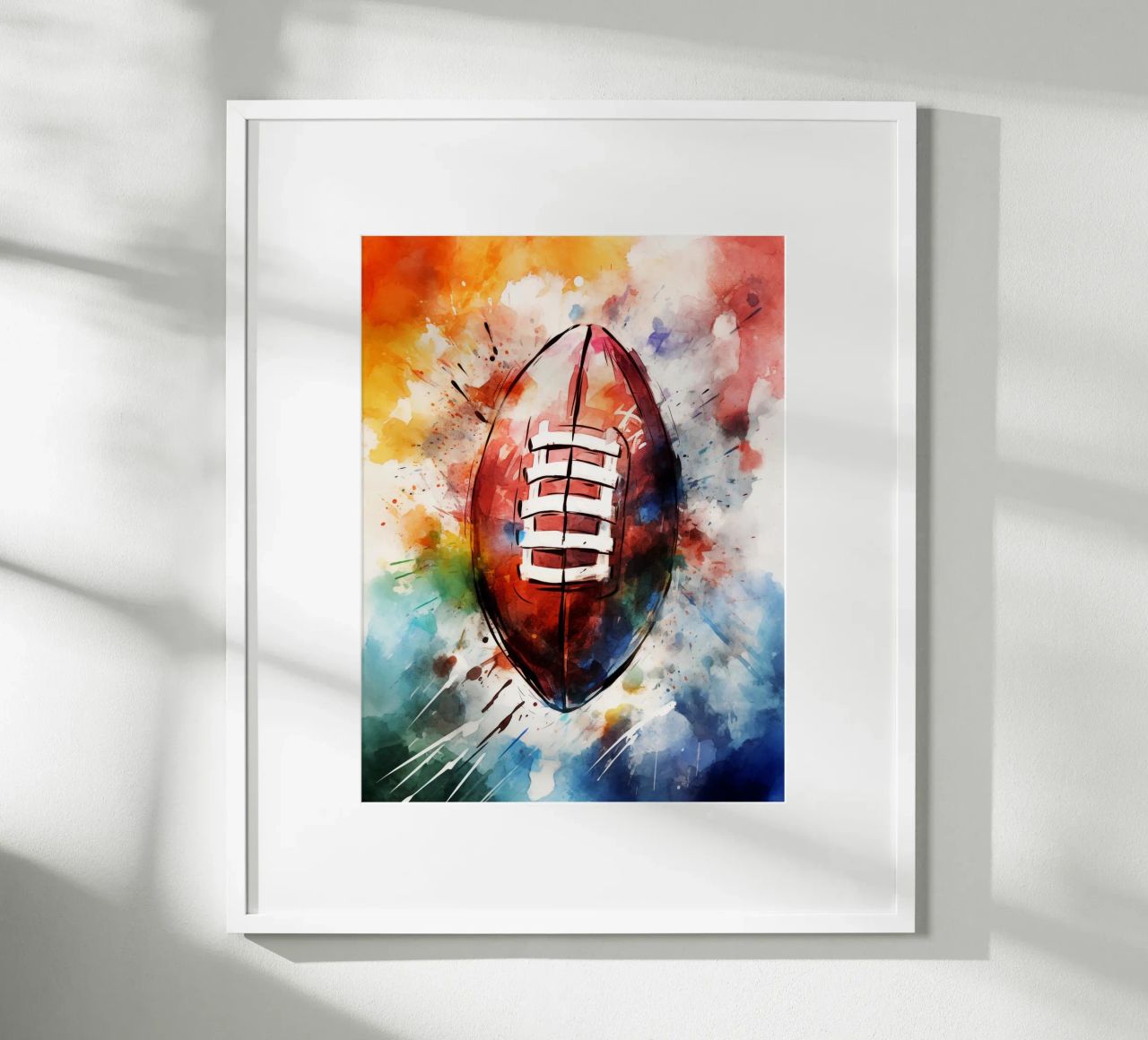 American Football Ball Watercolor poster de Mateo