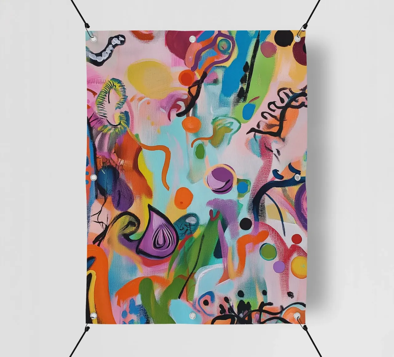 Gioco creativo di colori pop art telo in pvc da Carinaprint